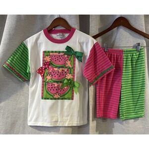 Vintage‎ Zoodles Watermelon Stripped Two Piece Set Girls Size